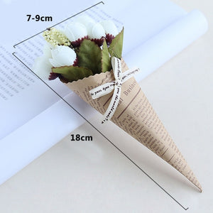 Mini Paper tube flower Wedding Pure and fresh Decoration   Photo props bouquet Accessories Dried flowers Birthday Present Rose