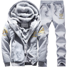 Load image into Gallery viewer, Tracksuit Men Sporting Fleece Thick Hooded Brand-Clothing Casual Track Suit Men Jacket+Pant Warm Fur Inside Winter Sweatshirt
