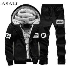 Load image into Gallery viewer, Tracksuit Men Sporting Fleece Thick Hooded Brand-Clothing Casual Track Suit Men Jacket+Pant Warm Fur Inside Winter Sweatshirt
