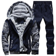 Load image into Gallery viewer, Tracksuit Men Sporting Fleece Thick Hooded Brand-Clothing Casual Track Suit Men Jacket+Pant Warm Fur Inside Winter Sweatshirt
