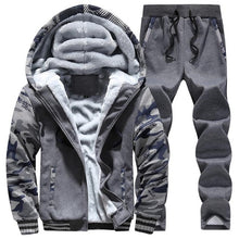 Load image into Gallery viewer, Tracksuit Men Sporting Fleece Thick Hooded Brand-Clothing Casual Track Suit Men Jacket+Pant Warm Fur Inside Winter Sweatshirt
